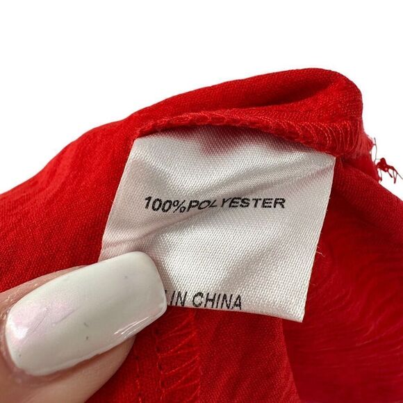 Red One Shoulder Ruffle Dress Size M Zesica High Low Date Night Valentines Sexy - Picture 6 of 7